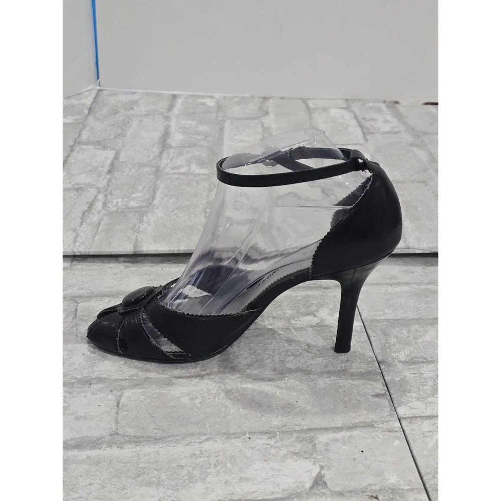 Chinese Laundry Size 8‎ Black Peep Toe Stiletto Ankle Strap Buckle Closure
